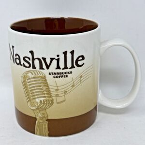 Starbucks Nashville Global Icon Collector Series Coffee Mug 16 Oz Brown 2010